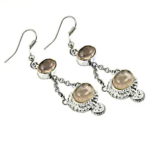 Boucles d'oreilles pendantes vintage en argent 925 avec cristaux en forme de goutte d'eau pour femmes, à porter au quotidien - Product Image 2