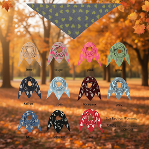 Cox Fashion Bufanda triangular para mujer con estampado de corazones, chal cálido de 180x70cm, otoño invierno S26539 - Product Image 3