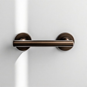 TrueCraft Door Touch Bar Majestic Aura Premium Door Pull en negro mate y dorado para puertas de madera de alta gama - Product Image 1