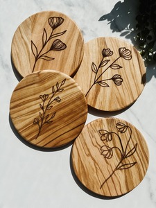 <b>Compostable</b> <b>wood</b> coasters - Product Image 4