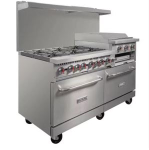 ORIGINALE Mo-Tak MR10-RGB24-N-<b>C</b>-S 60" 6 Burner Gas Range w/ Griddle/Broiler & (2) Standard Ovens, Convertible New available - Product Image 6