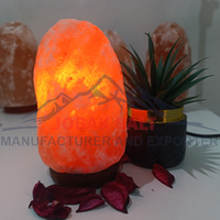 Lampe au sel rose de l'Himalaya authentique 1-2 kgs style Feng Shui purificateur d'air naturel sculpté et veilleuse relaxante