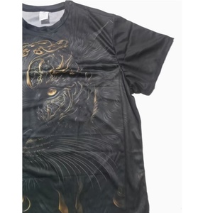 T-shirts pour hommes à imprimé graphique Jaguar doré, manches courtes, décontractés, pour le streetwear et le quotidien - Product Image 3