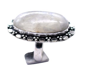 Bague en argent naturel vintage en pierre de lune assortie tailles américaines 5-11 en forme de goutte chrétienne pour les femmes bijoux en laiton en gros - Product Image 1