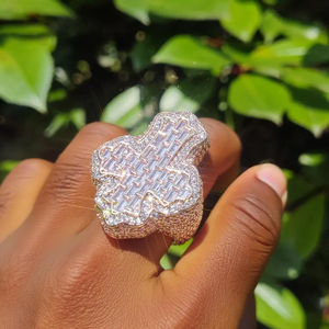 Moissanite Cross Design Iced Out Silver <b>Ring</b> With Baguette Hip Hop <b>Fashion</b> <b>Ring</b> Brilliant Sparkling Statement Jewelry Piece - Product Image 4