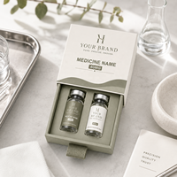 Boîte d'emballage personnalisée pour flacons, boîte rigide à tiroir avec insert en mousse, logo personnalisé, emballage pour flacons en verre pharmaceutiques, flacons de médicaments