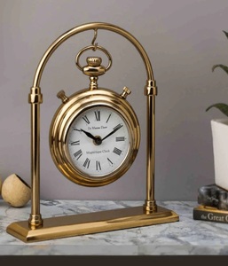 High Quality Silver Finished Modern Eco-Friendly Italian <b>Table</b> Clock Tabletop Decorative Show Pieces for Home Living Room Office - Product Image 6
