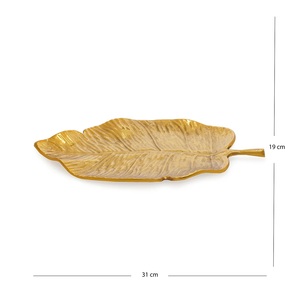 Plateau de service de luxe en forme de feuille, design texturé, élégant présentoir à snacks, vaisselle durable et facile à nettoyer pour une table élégante - Product Image 3