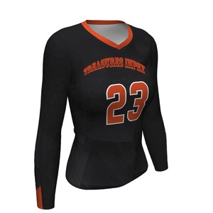 เครื่องแบบวอลเลย์บอลแขนยาวโพลีเอสเตอร์สแปนเด็กซ์แบบกําหนดเองพิมพ์หมายเลขเสื้อวอลเลย์บอลและชื่อที่พิมพ์ - Product Image 1