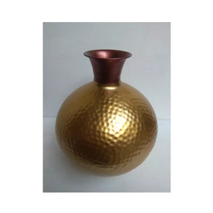 New Arrival Gray Color Galvanized Flower <b>Vase</b> Trendy Designed Home Decorative Metal Modern Flower <b>Vase</b> Supplier - Product Image 4