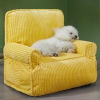 Fauteuil en tissu doux jaune du Vietnam coussin en peluche lit pour animaux de compagnie de conception de couture durable pour chat et chien