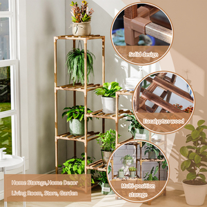 Oksqw Có Thể Điều Chỉnh Nhà Máy Cao Đứng Gỗ Chậu Hoa Hiển Thị Đứng Trong Nhà Ngoài Trời Trang Trí Nội Thất Nhà Máy Chủ Giá Cho Phòng Khách - Product Image 3