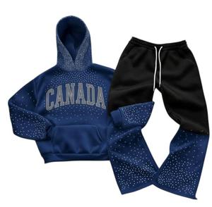 Hoodie Women's Men's Wholesale <b>Rhinestone</b> Zipper Casual Hooded <b>Jacket</b> Unisex Loose Crystal Pocket <b>Rhinestone</b> Hoodie - Product Image 1