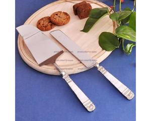 Juego de cuchillo y servidor de Pastel de Bodas de acero inoxidable de nuevo estilo pesado en herramientas de pastel para oficina y hogar de SCI - Product Image 6