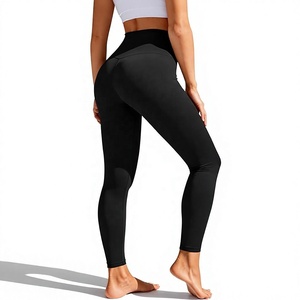 Leggings de yoga pour femmes de qualité supérieure, coupe évasée, longueur intégrale, écologiques, couleur unie, logo personnalisé, cordon de serrage, taille haute, sans couture - Product Image 2