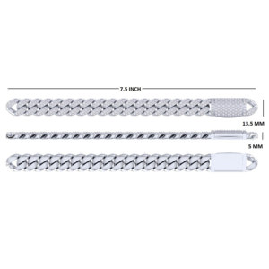 Pulsera Cubana de Plata de Ley 925 con Diamantes de Imitación Moissanite VVS de 13.5 mm, Estilo Hip Hop, para Hombre - Product Image 6