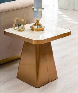Tables d'appoint modernes en métal et marbre Table d'appoint dorée pour la décoration de restaurant à la maison et de fête de la meilleure qualité - Product Image 6