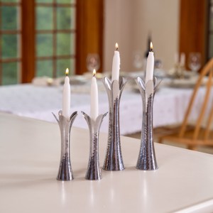 Stylish <b>Silver</b> Taper Candle Holder - Product Image 1