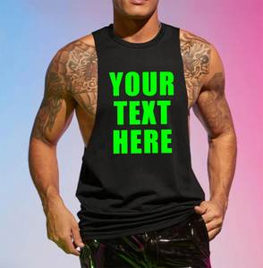 Bulk Quality Men's Printed Muscle Gym <b>Vest</b> <b>Stringer</b> Tank Top 100% Cotton Breathable Eco-Friendly Washed for Bodybuilding - Product Image 5
