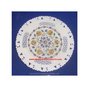 Plaque d'incrustation en marbre blanc de conception indienne faite à la main sculptée à la main pour la décoration de la maison avec une finition fine pour les acheteurs au meilleur prix - Product Image 1