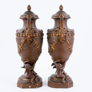 Vase floral en or antique bol à fleurs sur piédestal en terre cuite classique pour les fêtes de mariage décor de table jetable et biodégradable - Product Image 1