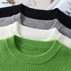 2025 nueva llegada de manga larga de punto de Cable cuello redondo estampado personalizado suéter de punto hombres suéter de invierno - Product Image 5