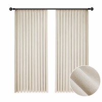 Tissu occultant en chenille pour rideaux, en fibre de polyester douce, pour chambre et salon, vente en gros
