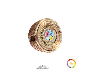 ชุดที่รองแก้วหวายทำมือพร้อมที่วางเสื่อถ้วยกลมเป็นมิตรกับสิ่งแวดล้อมตัวป้องกันโต๊ะสำหรับบ้านสำนักงานคาเฟ่ - Product Image 3