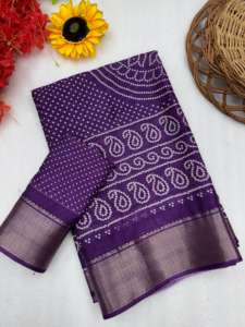 Viscose traditionnelle indienne de coton de Mul avec le fabricant et le fournisseur de mode de femme de Saree d'impression de Bandhej de Surat - Product Image 5