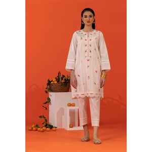 Ensemble coordonné 2 pièces pour femme en tissu cambric blanc brodé, tissu en mousseline, longueur au-dessus du genou, tailles XS à XL disponibles - Product Image 5