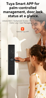 Kunci Pintu Pintar WiFi Tuya S829 Harga Kompetitif, Buka Kunci Sidik Jari, Kata Sandi, Kartu Kunci, Penyimpanan Cloud, Kontrol Aplikasi untuk Pintu Kayu