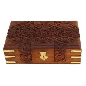 Organizador de joyas de madera único, caja de madera de manga hecha a mano para almacenamiento decorativo y regalo a la venta por GLOBAL EXPORTS - Product Image 5
