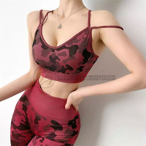 Venta al por mayor de talle alto sólido 2 piezas Yoga Gym Set transpirable de secado rápido de peso ligero sin costuras Scrunch Butt Fitness Ropa Plus - Product Image 4