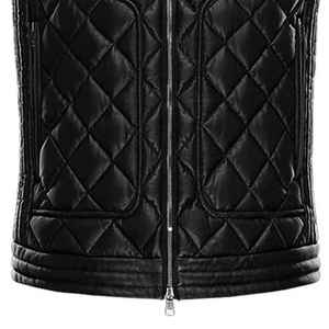 เสื้อกั๊กหนังขี่มอเตอร์ไซค์สำหรับผู้หญิง, เสื้อกั๊กสีดำวินเทจขี่จักรยานคลับสวมใส่สบายมีหลายกระเป๋าผ้าฝ้าย - Product Image 3