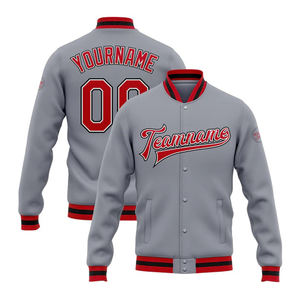 Chaqueta de béisbol de manga larga transpirable con estampado personalizado para hombre, chaqueta de verano de piel de oveja de talla grande con cremallera Reversible, Letterman liso en blanco - Product Image 5