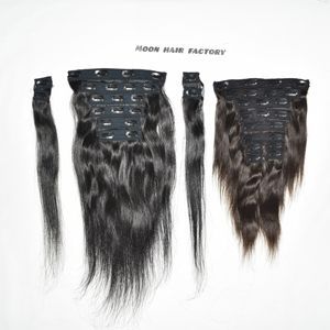 2026 Fast Shipping Raw Moon <b>Hair</b> <b>Clip</b>-<b>in</b> <b>Extensions</b> Indian Human Unprocessed Naturally Looking Raw Virgin <b>Color</b> Black for Sale - Product Image 2