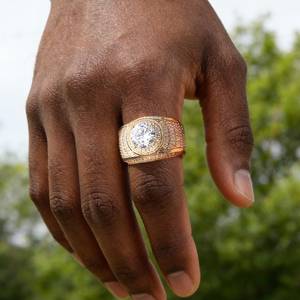 Anillo de Corte Redondo en Plata de Ley 925 con Diamante Moissanita VVS, Corte Baguette, Estilo Hip Hop, Joyería Unisex de Lujo - Product Image 3
