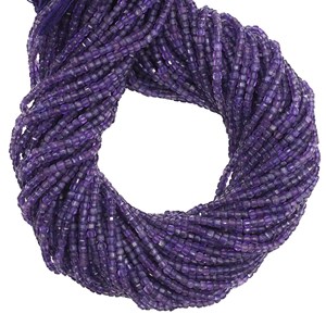 Perles de pierres précieuses en améthyste facettées de 2 à 2,5 mm, forme boîte, pour la fabrication de bijoux - Product Image 2