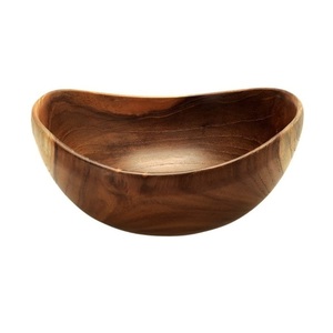 Kitchen Catering Usage Dessert Server Rustic Wooden Bowl Superior Quality Food Server Bowl Rounded Fruit Bowl - Product Image 5