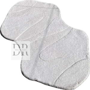 Irregular White Wool Hand <b>Tufted</b> <b>Rug</b> High Low Pile Handmade Area <b>Rug</b> Modern Turkish Design for Living Room Hallway Bedroom - Product Image 1