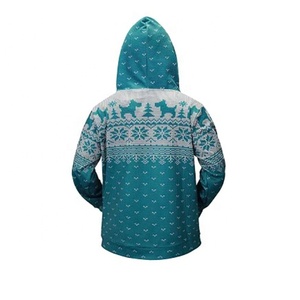 Sudadera con Capucha Unisex Navideña con Diseño de Chimenea de Santa Claus y Reno Nórdico, con Cierre, Forro Polar, 100% Algodón, Transpirable y de Secado Rápido - Product Image 2