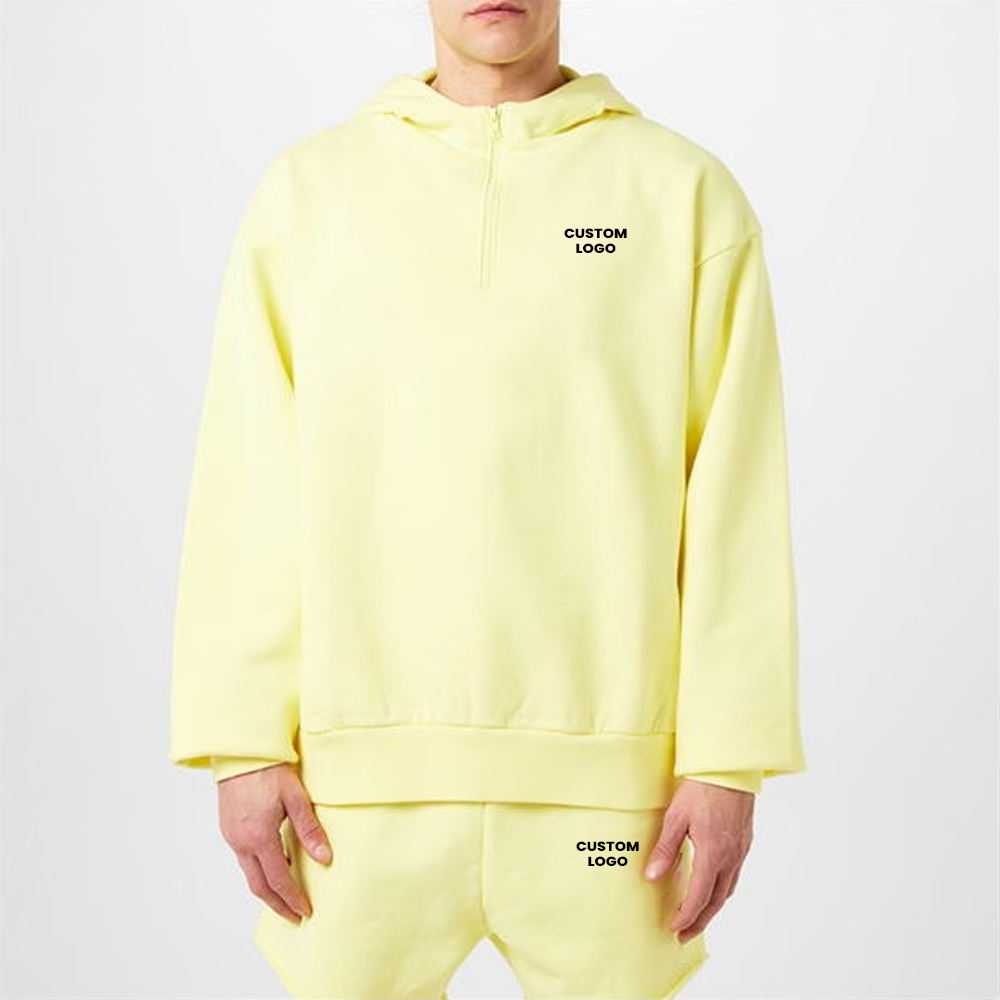 Color Yellow Hoodie Men's Light Yellow Hoodies High Quality