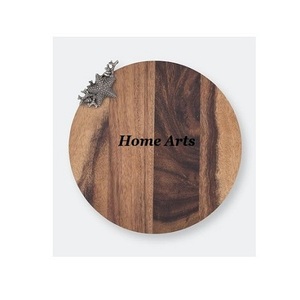 Planche à fromage en bois de couleur marron faite à la main planche à découper de forme ronde de la meilleure qualité pour la cuisine à domicile - Product Image 4