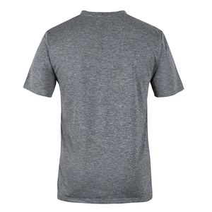 T-shirt gris chiné coton polyester col rond streetwear avec broderie personnalisée style uni vente à chaud chemises slim pour hommes en vrac - Product Image 2