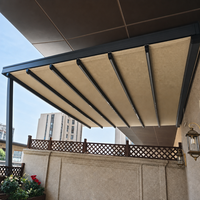 Pergola rétractable à commande à distance, en aluminium et PVC, résistante au vent et aux UV, pour patio, jardin, balcon, terrasse, villa, hôtel