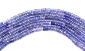 Perles en forme de rondelle à facettes en tanzanite perles de pierres précieuses ombragées en tanzanite naturelle 4MM environ 14 pouces perles de fabrication de bijoux - Product Image 3