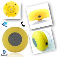 Mini haut-parleur de douche Bluetooth étanche IPX6 avec microphone et LED jaune