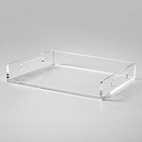Plateau de rangement en acrylique personnalisé, organisateur de présentation rectangulaire, taille personnalisable pour la maison, le bureau ou la coiffeuse