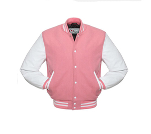 Chaqueta Varsity Morada para Hombre con Mangas de Cuero Color Bronceado, Cierre de Botones, Estilo Casual, Cuello Camisero, para Otoño - Product Image 2