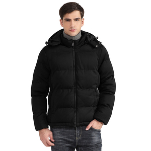 Chaqueta de Invierno con Capucha para Hombre, Chaqueta Acolchada Cálida, Chaqueta de Plumón de Poliéster Grueso con Capucha Desmontable, Envío DDP - Product Image 1